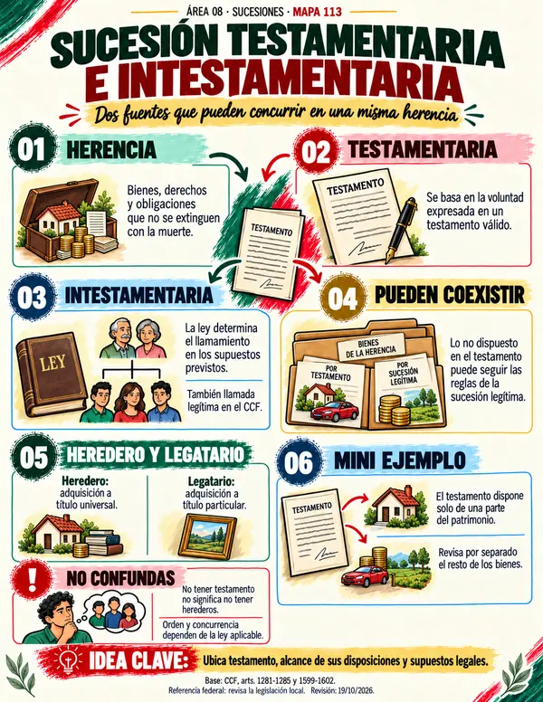 Mapa 113: Sucesión testamentaria e intestamentaria